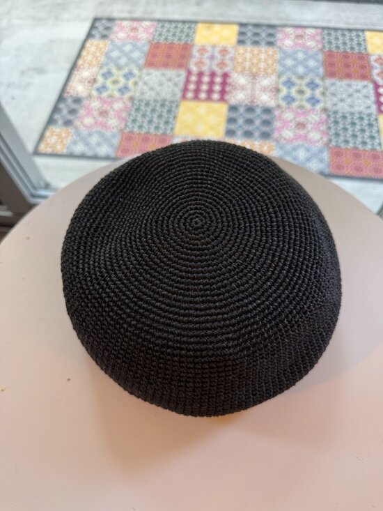 Woven Straw Beret Black | Parisian Scandi Minimalism | NWT